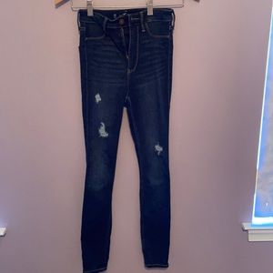 Hollister dark wash ultra high rise skinny jeans